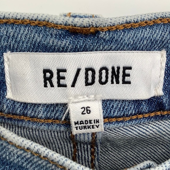 RE/DONE Size 26 70s Stove Pipe Denim Jeans True Indigo $275 msrp Blue I6-6 - Picture 5 of 8